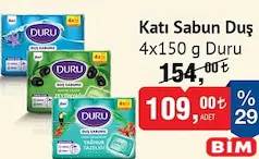 DURU KATI DUŞ BANYO SABUNU 4X150 G